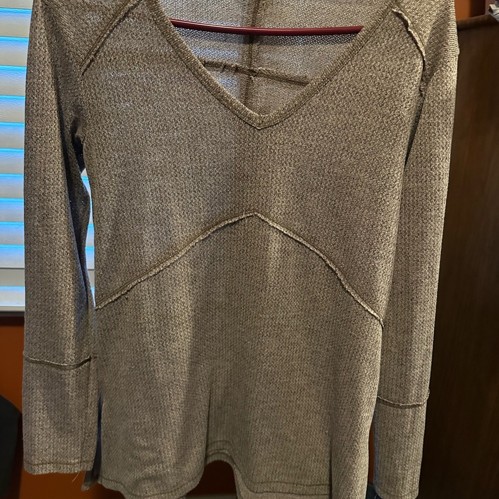 Staccato Textured Knit Top in Brown